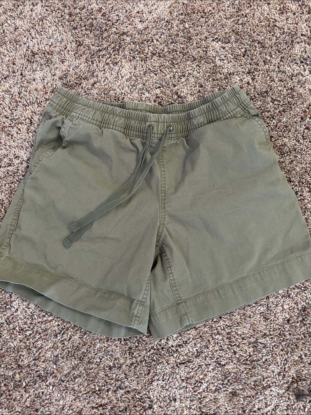 L.L. Bean Olive Drawstring Relaxed Shorts